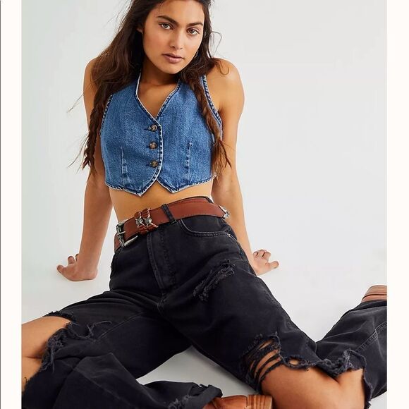 New Free People Crescent Long Tail Belt Large B-1221 - Picture 1 of 3